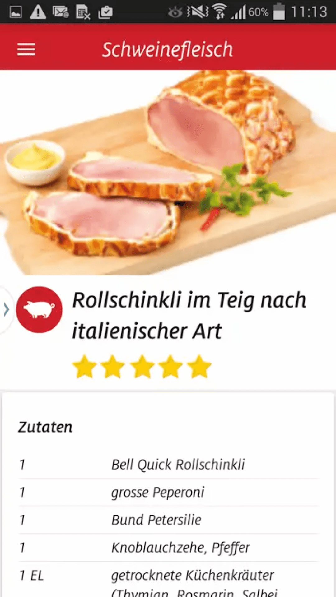 Bell App - Rezepte