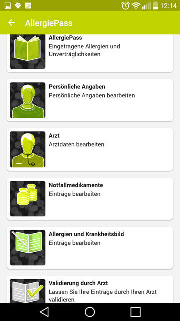 Allergiepass App Screenshot