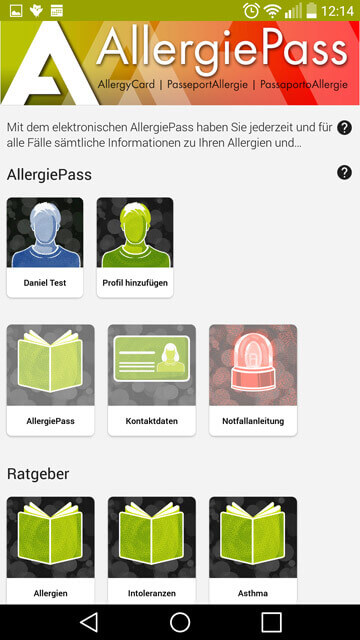 Allergiepass App Screenshot