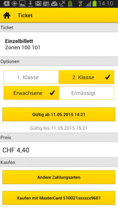 Postauto app screenshot